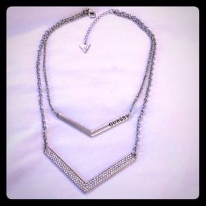 Guess double tier V-neck glass
